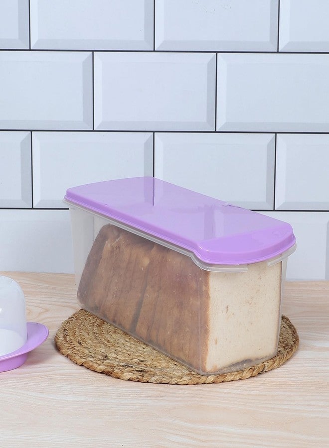 Gluman Multi Storage Bread Box Container & Organizer Set for Kitchen, Refrigerator & Home Use Airtight 100% Food Grade Container (33 X 15 X 11.8 Cm) (Purple) - Image 5